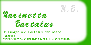 marinetta bartalus business card